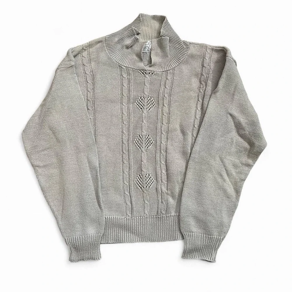 Vintage College Point Knit Collared Sweater Size XS Made In USA 90s